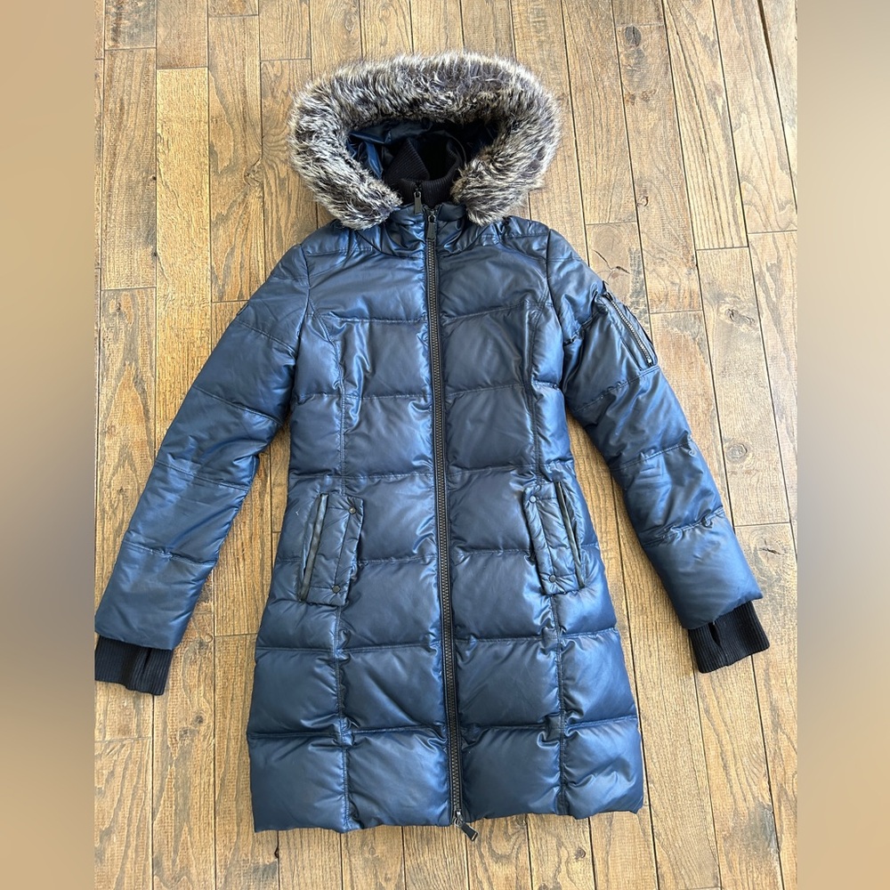 BCBGeneration Winter Down Feather Quilted Hooded Puffer Jacket Sz XS